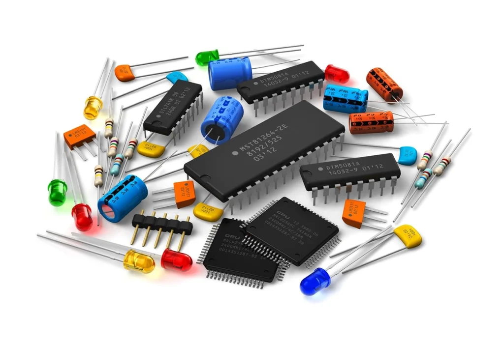 Kit de Componentes Eletrônicos com LEDs, Resistores, Capacitores e CIs